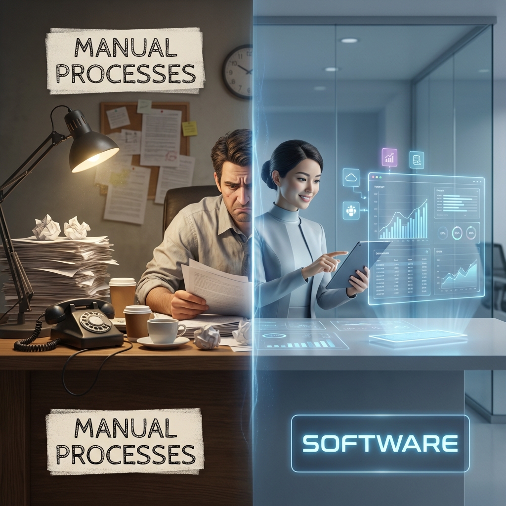 Vision Technology school management software dashboard with student analytics